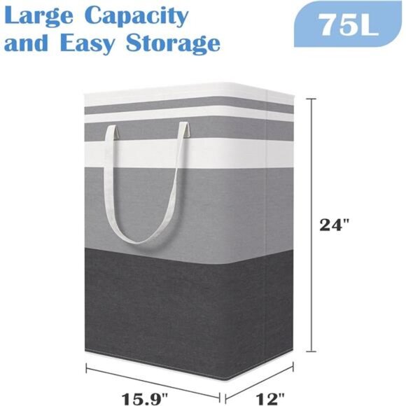 3-Pack Laundry Basket, Freestanding＆Waterproof Laundry Hamper, Collapsible - Picture 2 of 7